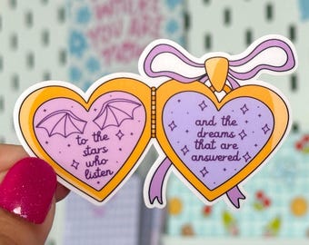 ACOTAR Inspired Locket Sticker: To the Stars Who Listen, Bookish Vinyl Decal