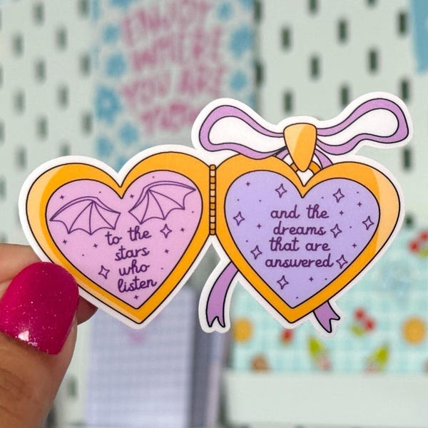 ACOTAR Inspired Locket Sticker: To the Stars Who Listen, Bookish Vinyl Decal