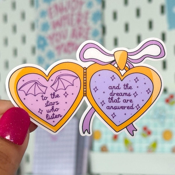 ACOTAR Inspired Locket Sticker: To the Stars Who Listen, Bookish Vinyl Decal