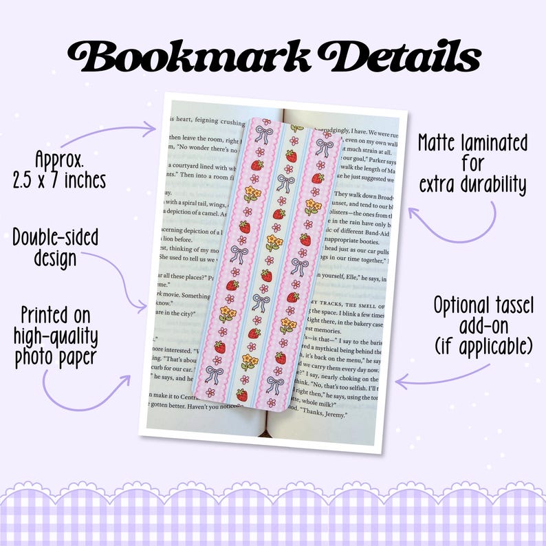 Silly Goose Book Club Bookmark: Matte Laminated Double-Sided with Optional Tassel image 4