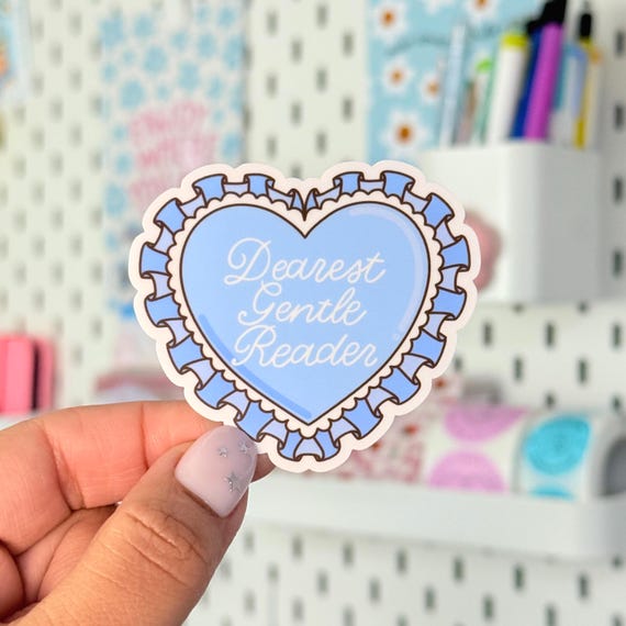 Dearest Gentle Reader Heart Vinyl Sticker