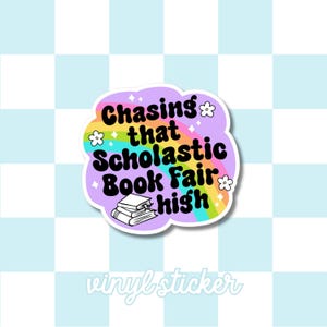 Scholastic Book Fair Vinyl Sticker: Nostalgic Bookworm Gift