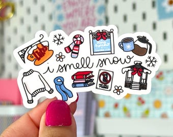 I Smell Snow Sticker - Cozy Winter Bookish Sticker