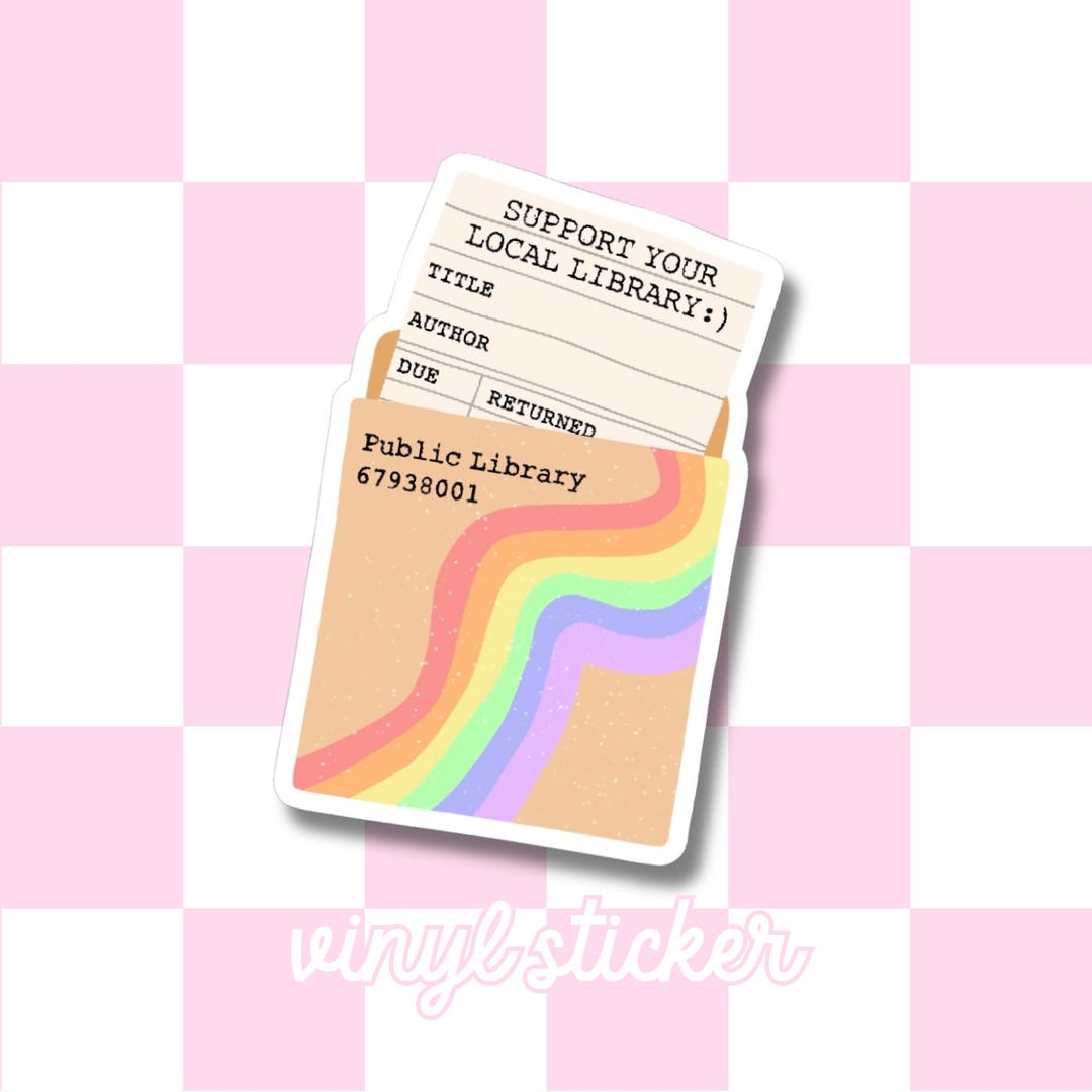 Bookish Vinyl Sticker || Retro Library Card Sticker - Support Your ...
