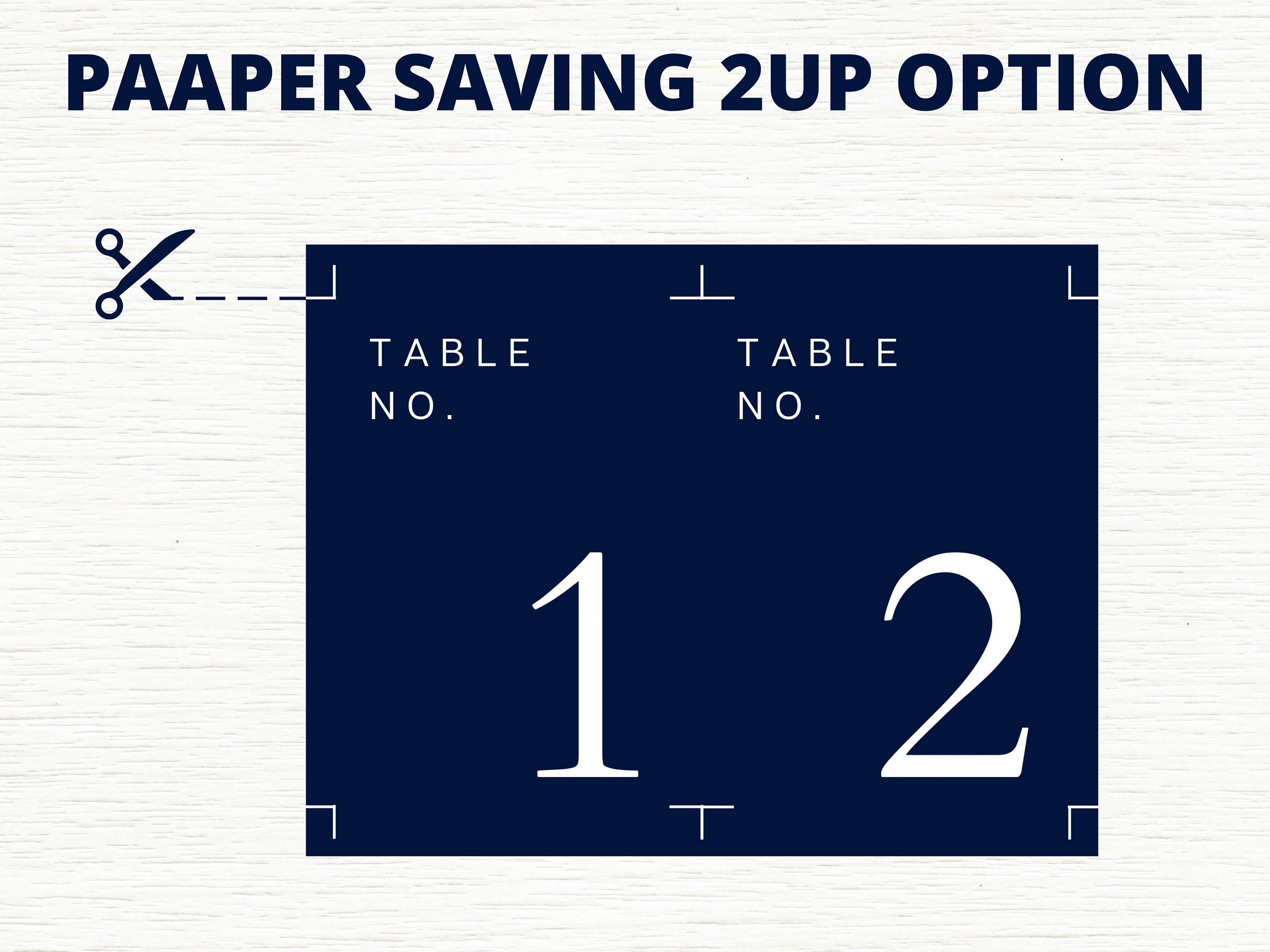 Navy Blue Table Number Card Template, Wedding Table Numbers Printable ...