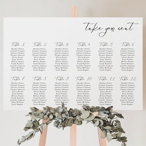 Wedding Seating Chart, Seating Chart Template, Seating Plan, Wedding Seating Chart Board, Modern Wedding table plan, minimalist wedding