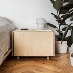 OTOTO.07 Minimalist plywood bedside cabinet, plywood bedside tables, scandinavian bedside, modern bedside shelf