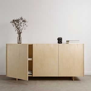 OTOTO.01 Minimalist plywood sideboard, modern sideboard, scandinavian sideboard, chest of drawers, stand media console, sideboard, bookcase image 2