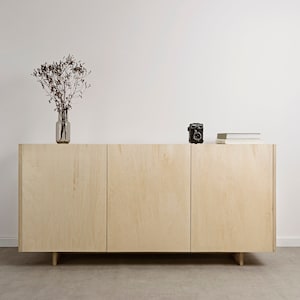 OTOTO.01 Minimalist plywood sideboard, modern sideboard, scandinavian sideboard, chest of drawers, stand media console, sideboard, bookcase image 1