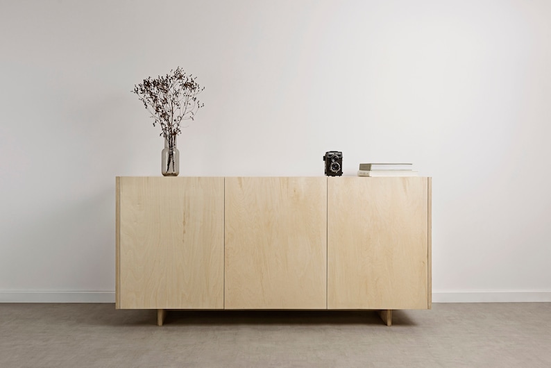 OTOTO.01 Minimalist plywood sideboard, modern sideboard, scandinavian sideboard, chest of drawers, stand media console, sideboard, bookcase image 1