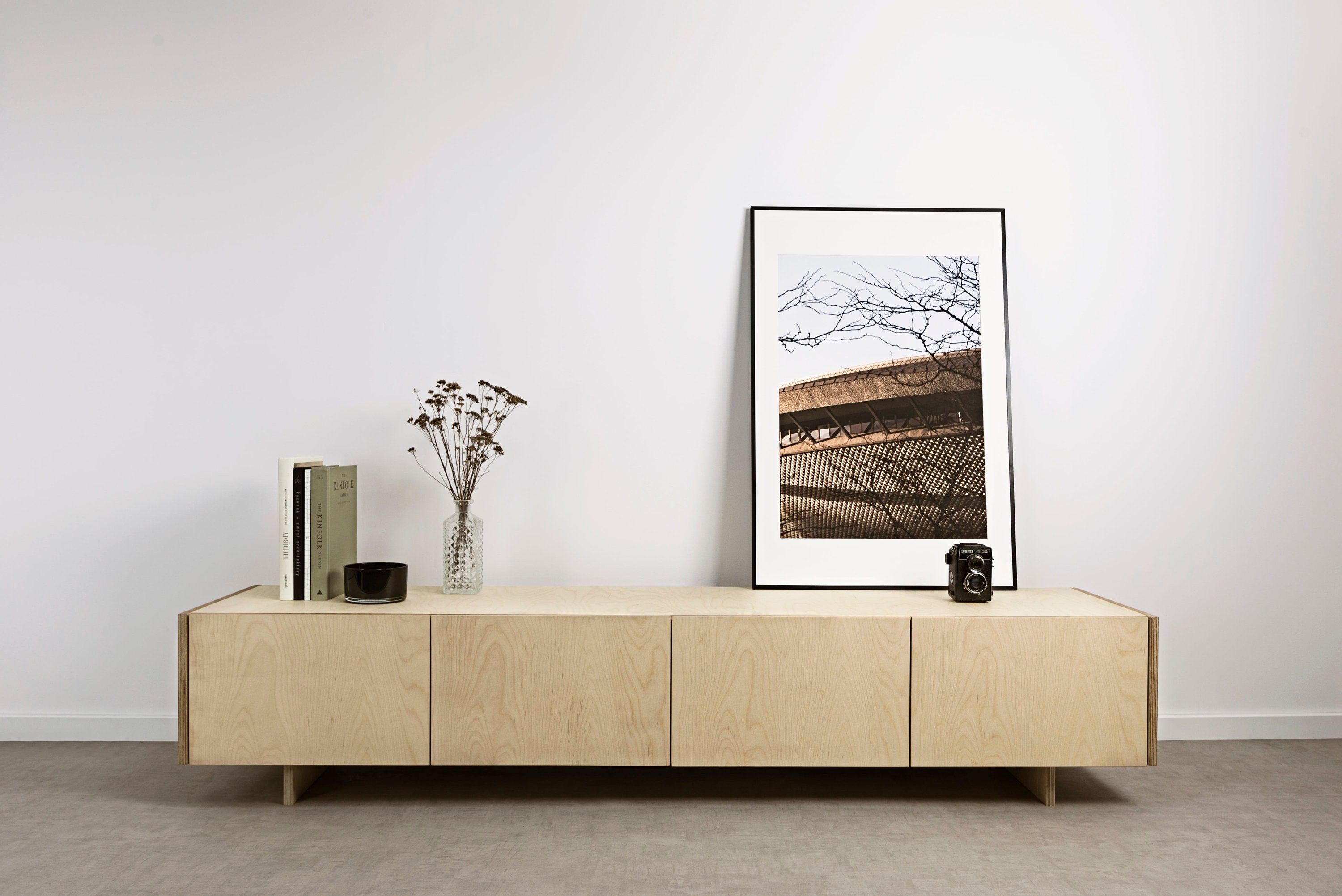 Plywood tv sale wall unit