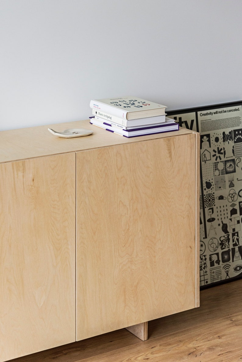 OTOTO.01 Minimalist plywood sideboard, modern sideboard, scandinavian sideboard, chest of drawers, stand media console, sideboard, bookcase image 3