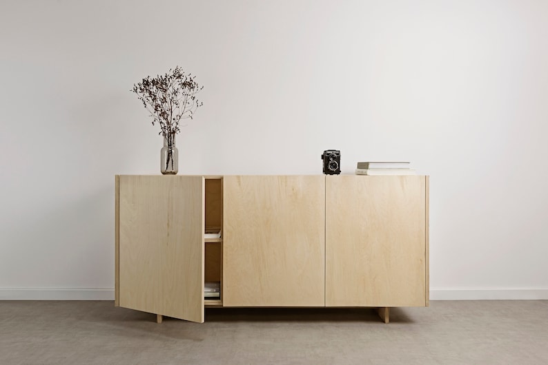 OTOTO.01 Minimalist plywood sideboard, modern sideboard, scandinavian sideboard, chest of drawers, stand media console, sideboard, bookcase image 2