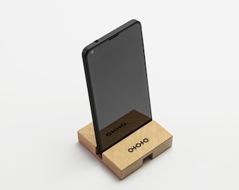 Support de téléphone en contreplaqué, (couleur: hêtre), Support mobile, Support de téléphone, Support de téléphone, Support de téléphone en bois, Support d’iPhone en bois, belle idée cadeau,