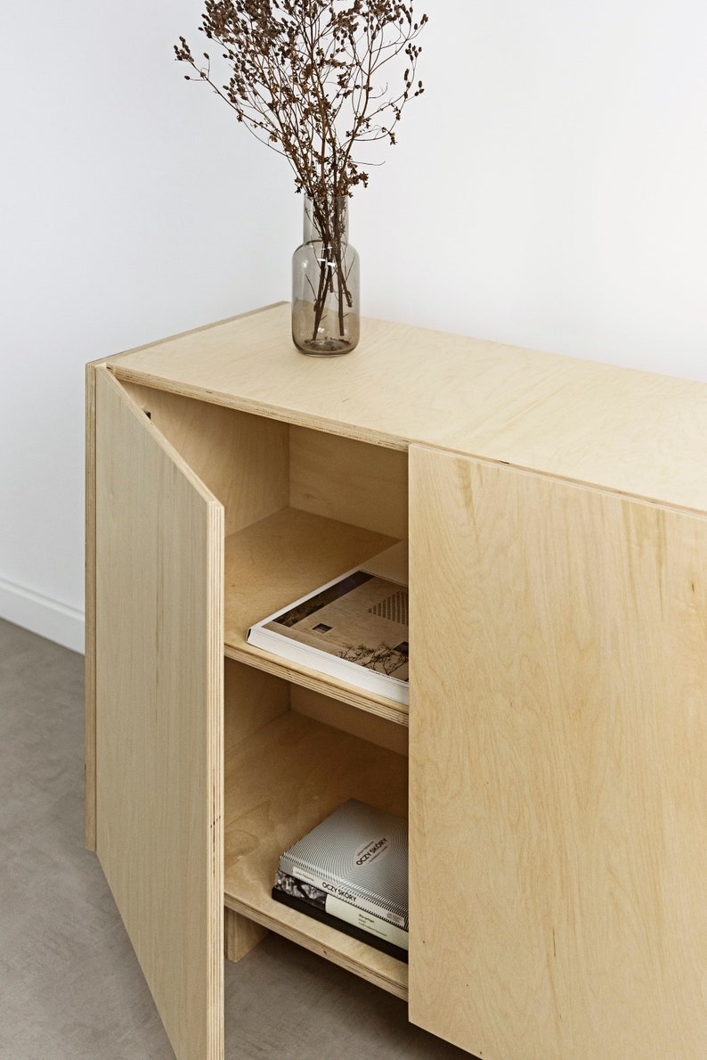 OTOTO.01 Minimalist plywood sideboard, modern sideboard, scandinavian sideboard, chest of drawers, stand media console, sideboard, bookcase image 7