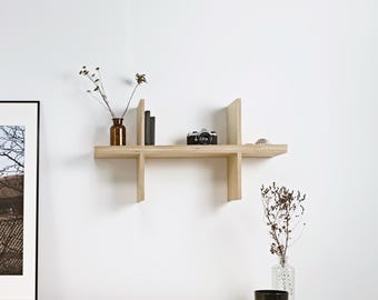 OTOTO.09 Plywood bookshelf (includes mounting kit), wall bookshelf, wall shelf, floating shelf, book stand, book organizer