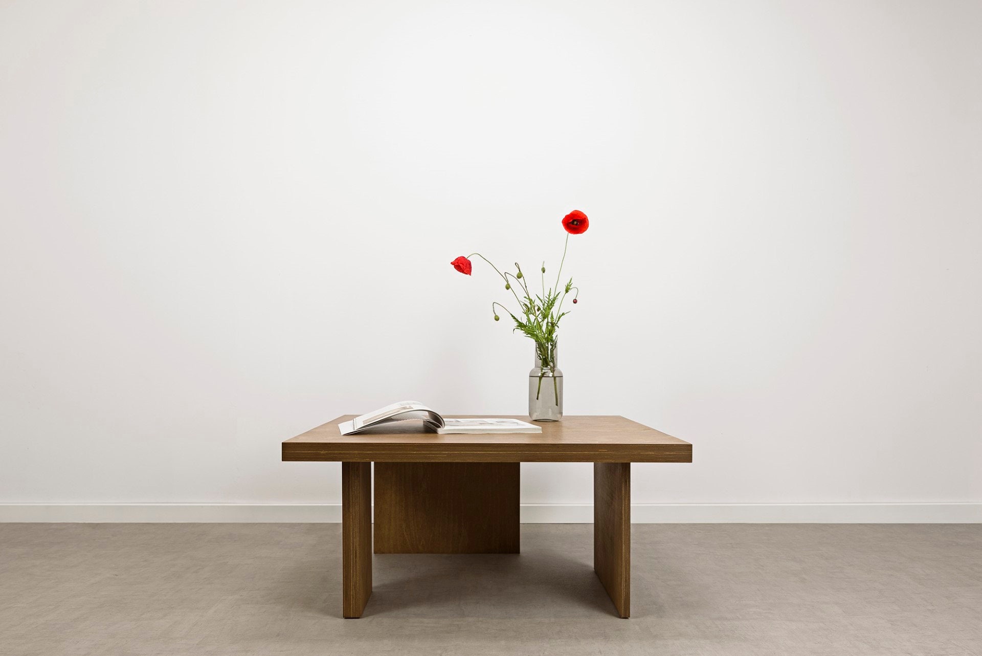Ototo.16 Table Basse Carrée Minimaliste En Contreplaqué De Style Japandi, Table Carrée, Contreplaqué
