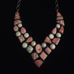 Vintage Semi-Precious Stone Statement Necklace image 1