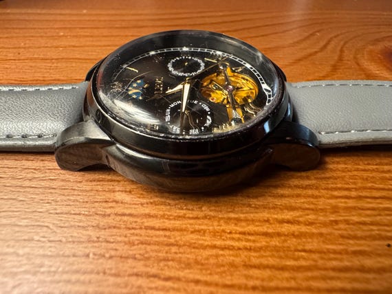 Men’s Automatic Moon Phase Skeleton Display Watch - image 5