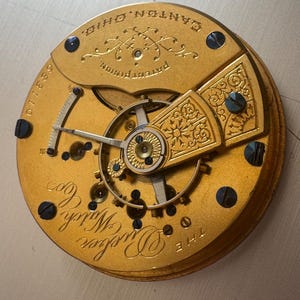 アンティーク ハンプデン・デューバー・ウォッチ社製 1891年製 18秒針 完全懐中時計ムーブメント 画像 6