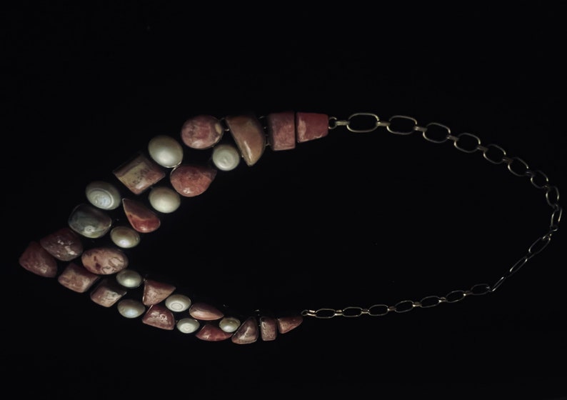 Vintage Semi-Precious Stone Statement Necklace image 6
