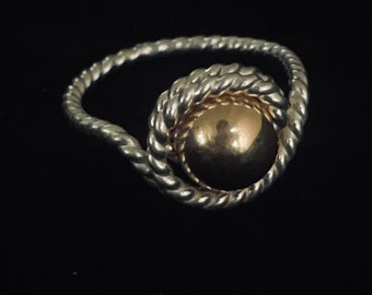 Vintage Sterling & 14K Gold Ring