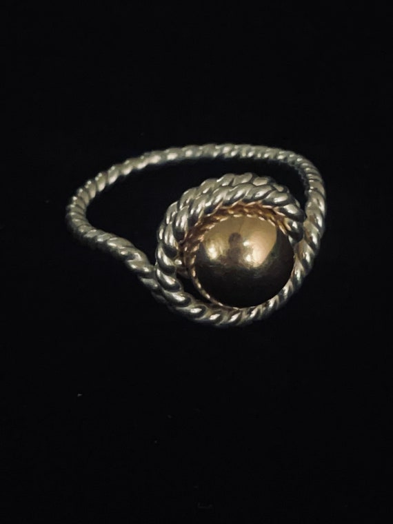 Vintage Sterling & 14K Gold Ring