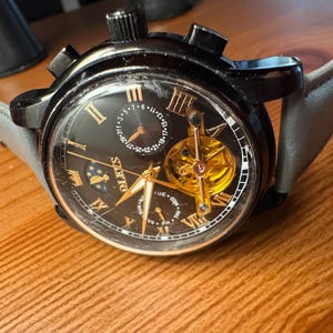Men’s Automatic Moon Phase Skeleton Display Watch