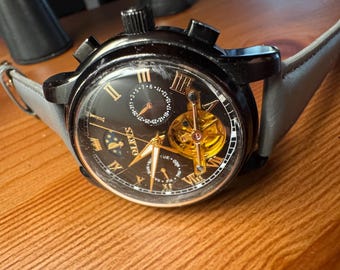Men’s Automatic Moon Phase Skeleton Display Watch