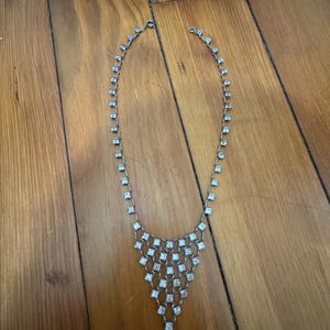 Vintage Art Deco Crystal Mesh Necklace