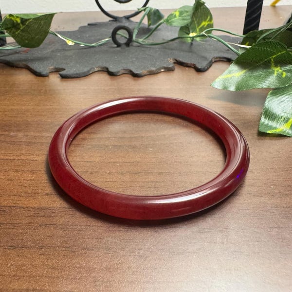 Vintage Burmese Jadeite Red Jade Bangle