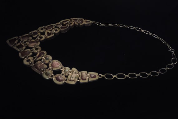 Vintage Semi-Precious Stone Statement Necklace - image 3