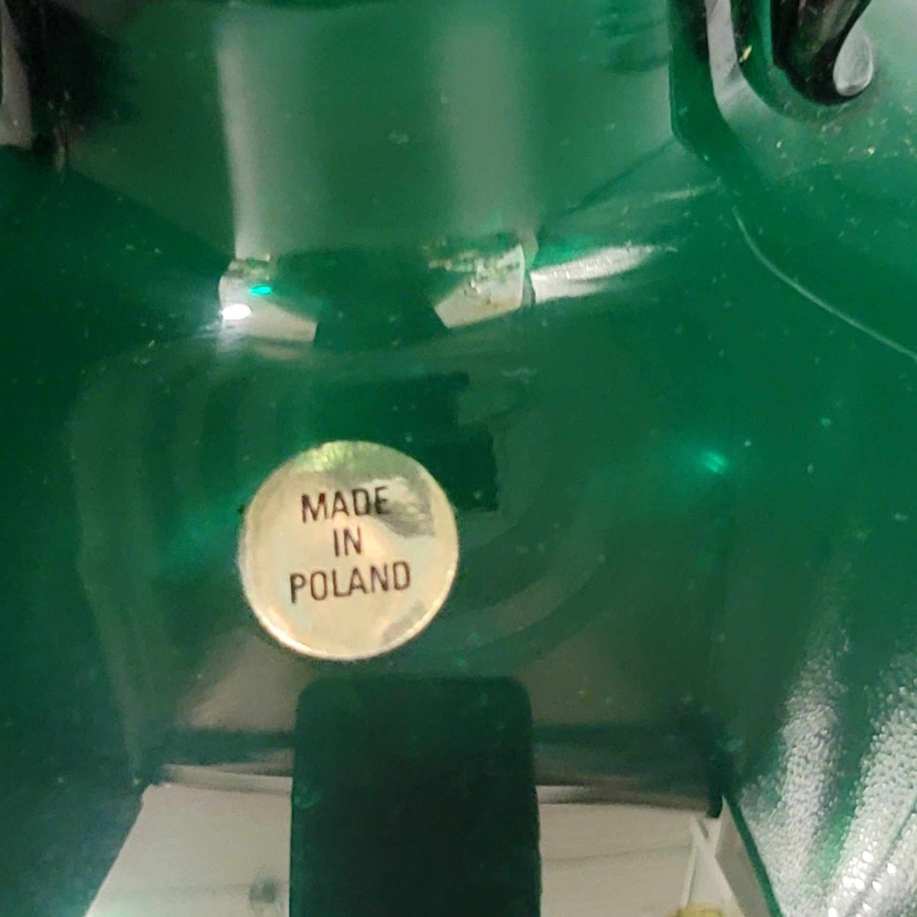 Vintage Green Glass Vase 2 Handles Pontil Base Made in Poland Etsy