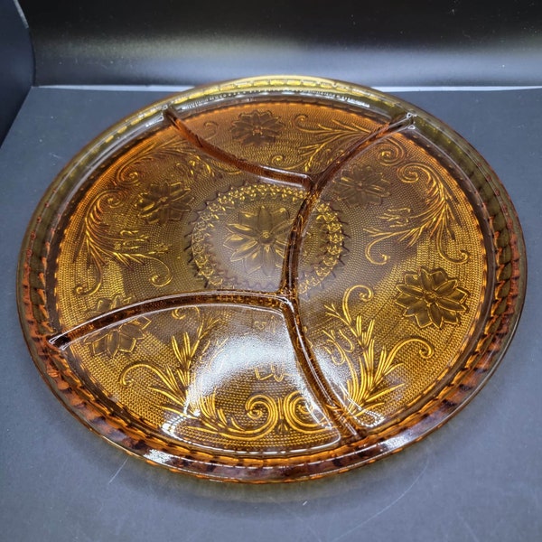 Tiara Indiana Glas Bernstein Sandwich 4-teilige Relish Dish 10,25"