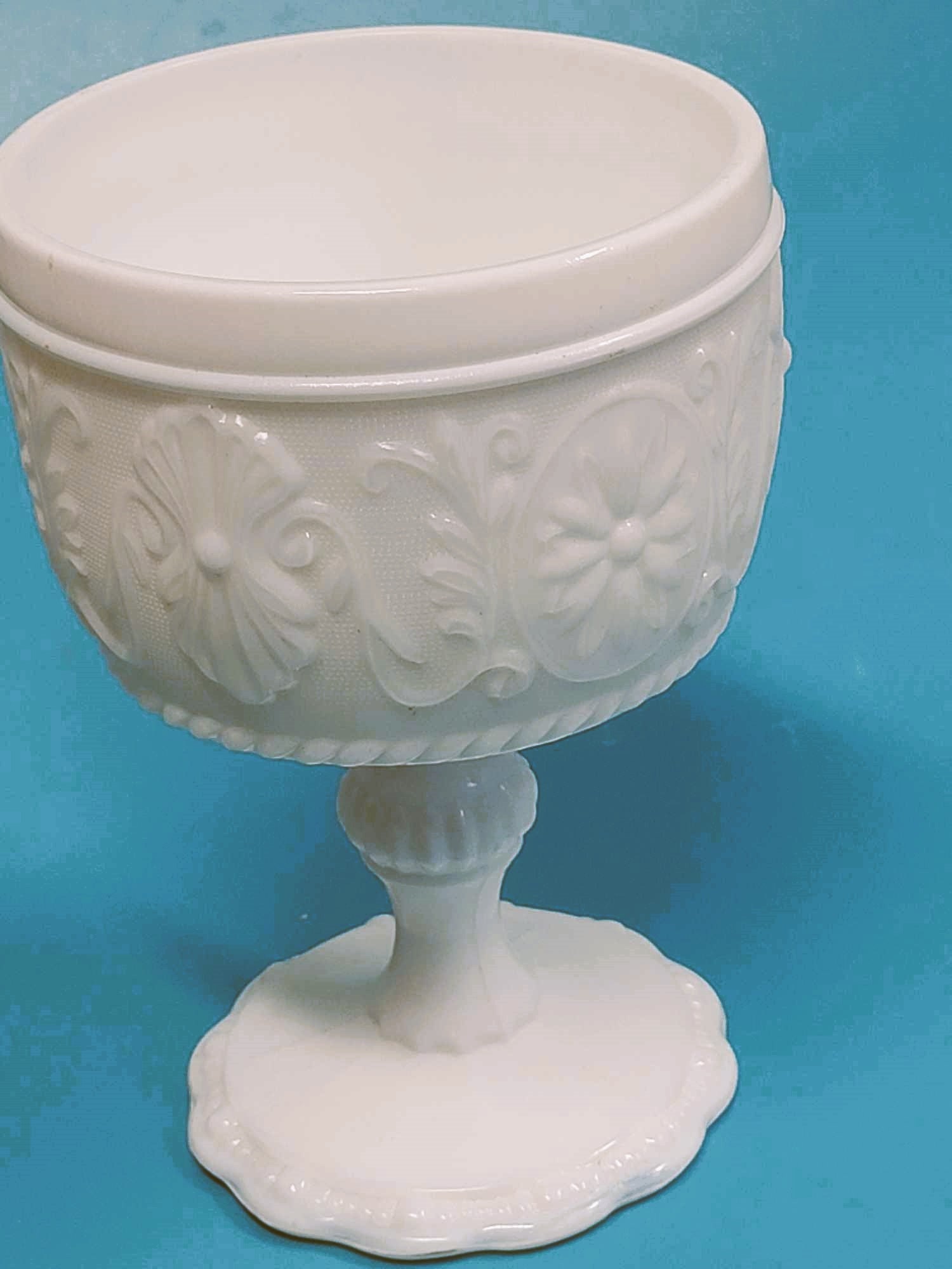 Vintage Milk Glass Compote Candy Dish - Etsy