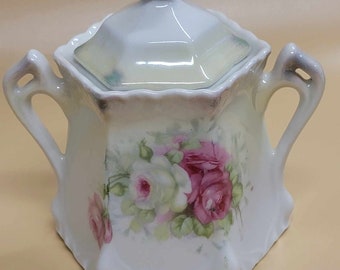 Greiner and Herda, German Porcelain Sugar Bowl