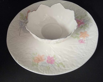 Elizabethan Bone China Chip and Dip in the Angelique pattern