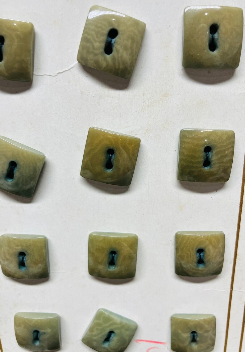 Three Antique Large Original Button Cards With a Total of 36 Original ...