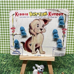 Prevue Kiddie Button Kutout card with blue pups