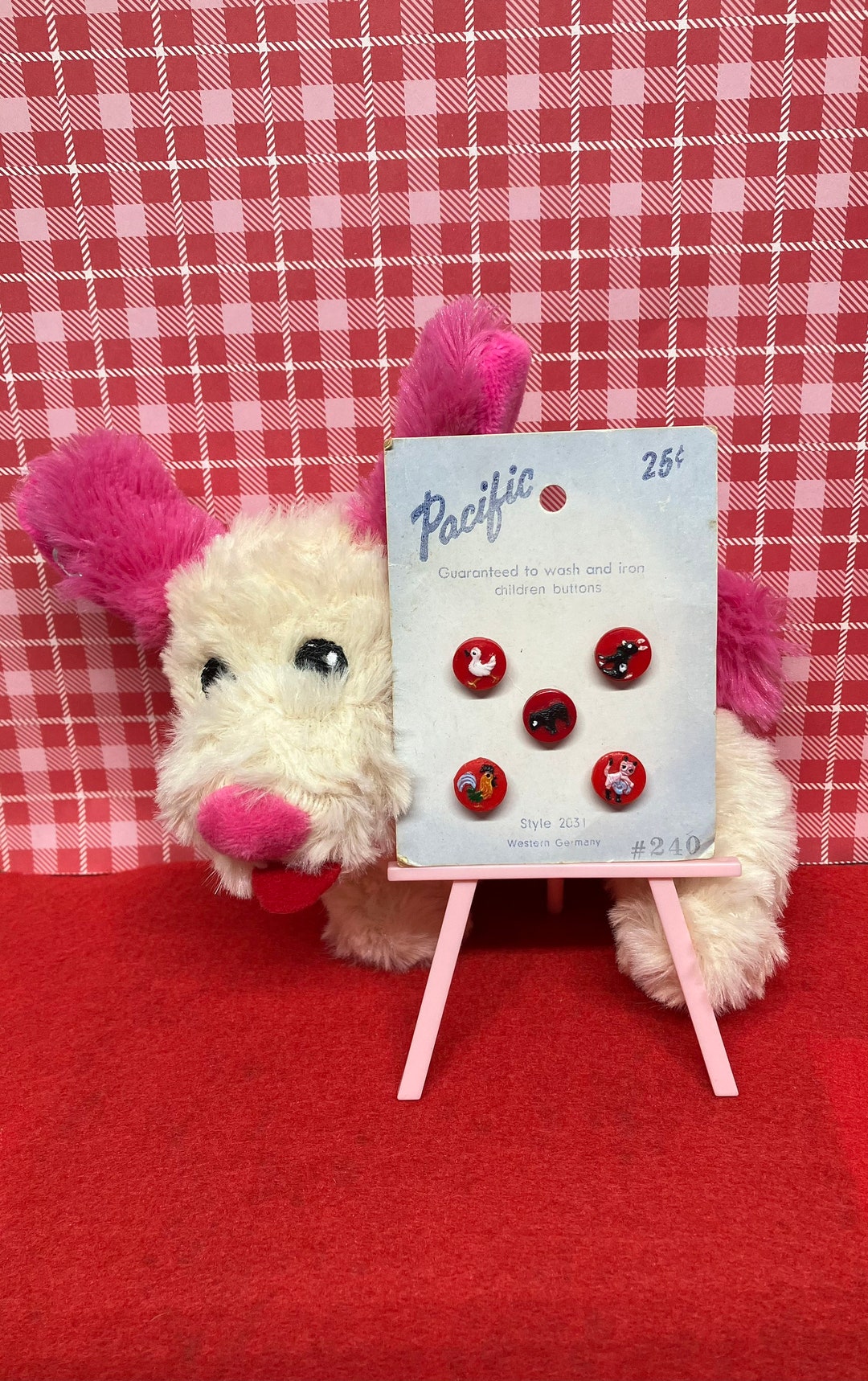 Vintage Kiddie pacific Brand Original Button Card With Its 5 Original