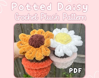 Potted Daisy Crochet Pattern: No Sew Amigurumi Plush Toy (PDF)