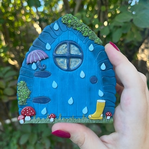 Fairy Door Home Decor | Cottagecore Artscape | Polymer Clay Gnome Home | Floral Garden