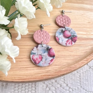 Strawberry Polymer Clay Earrings: Hypoallergenic Summer Jewelry