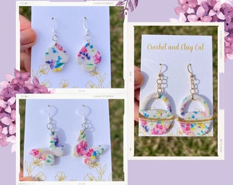 Springtime Floral Earrings | Cottage Core Jewelry | Polymer Clay | Easter Basket | Whimsical Fashion | Sensitive Ears