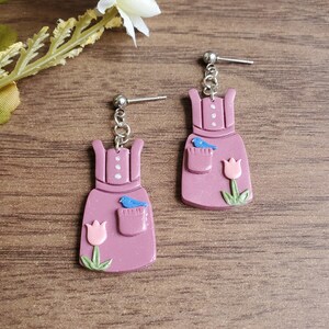 Cottagecore Dress Earrings Grandmacore Jewelry Polymer Clay Earring