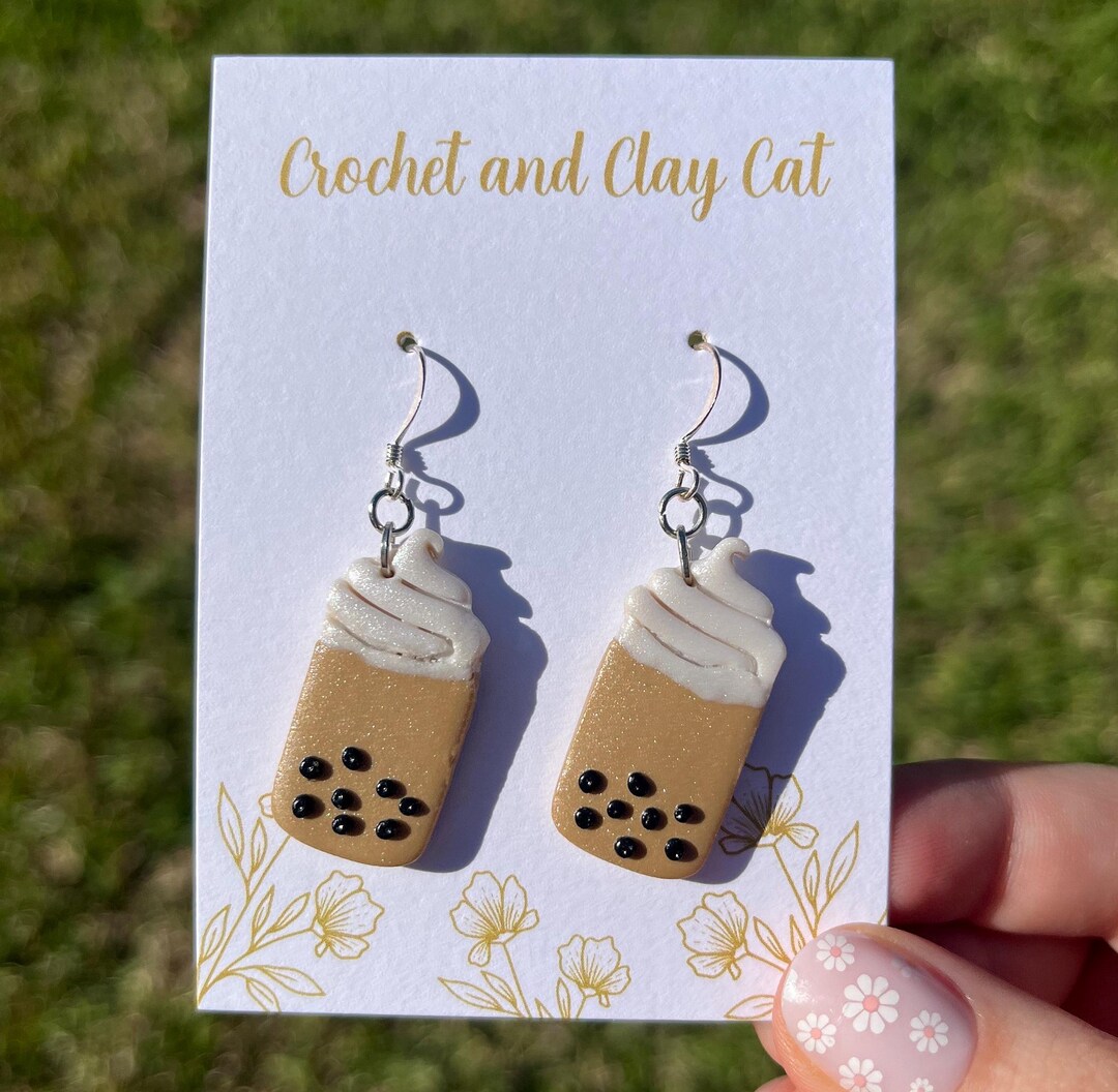 thumbnail image 2 of Purple Bubble Tea Necklace & Earring Set: Novelty Boba Jewelry 2 of 13