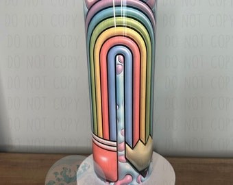 Copo de lápis arco-íris para professor Modelo 3D