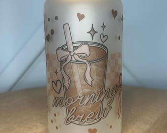 16 oz Glass Mason Cup Morning Brew