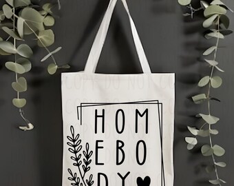 Homebody Canvas Tote Bag (13x15.7