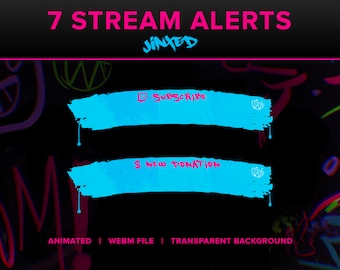 7 Jinx Animierte Twitch ALerts für Streamer | Verhext |  Rosa & Blau | Arkan, League of Legends